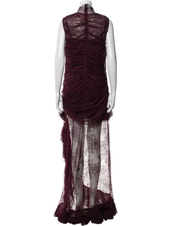 De La Vali Mock Neck Long Dress