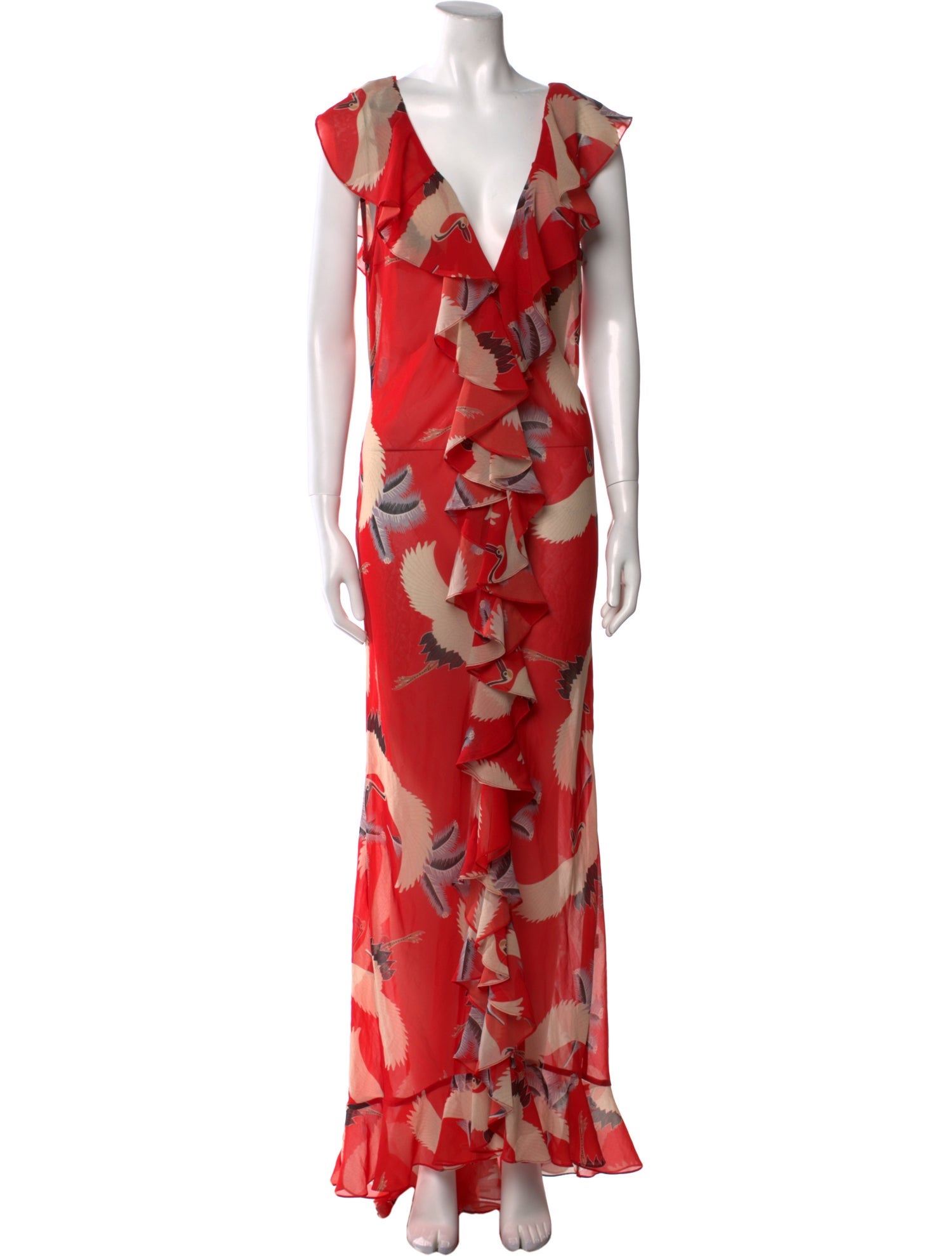 De La Vali Floral Print Long Dress