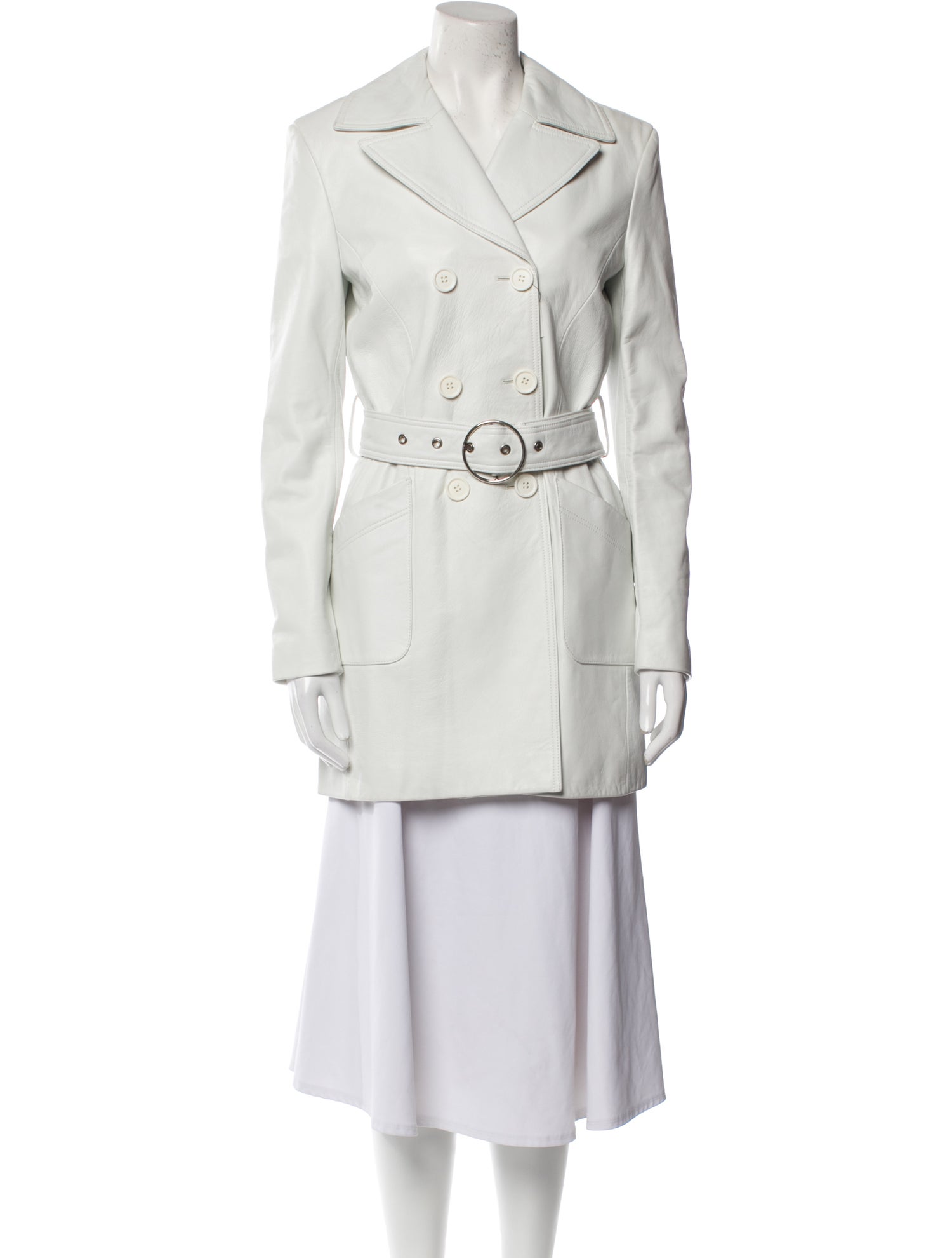 De La Vali Leather Trench Coat