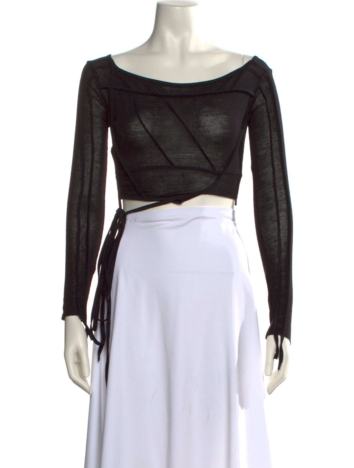 Demobaza Off-The-Shoulder Long Sleeve Crop Top w/ Tags