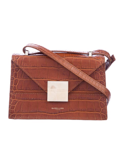 DeMellier Embossed Leather Crossbody Bag Brown