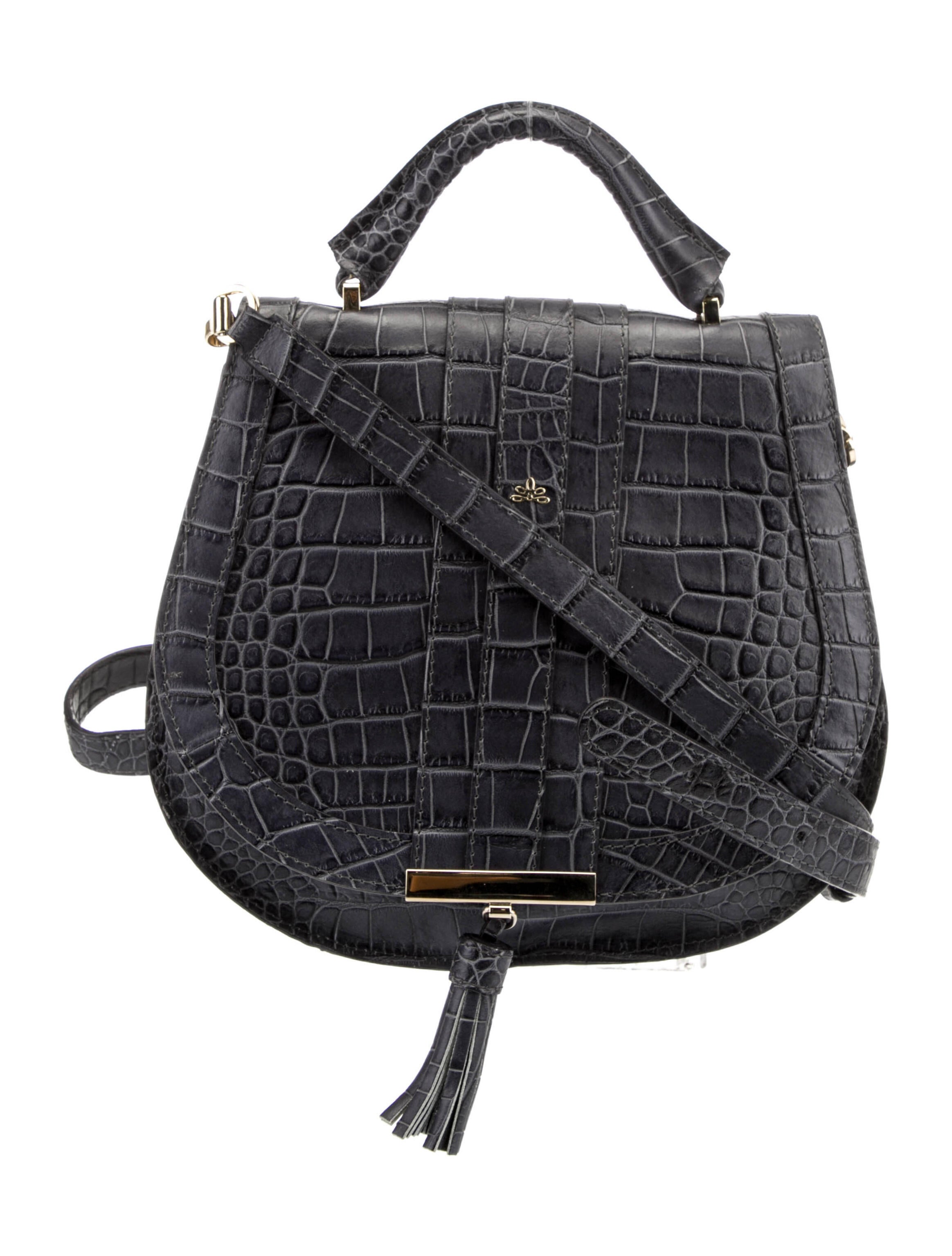 DeMellier Embossed Leather Crossbody Bag Blue Crossbody Bags Handbags WDEME20952 The RealReal