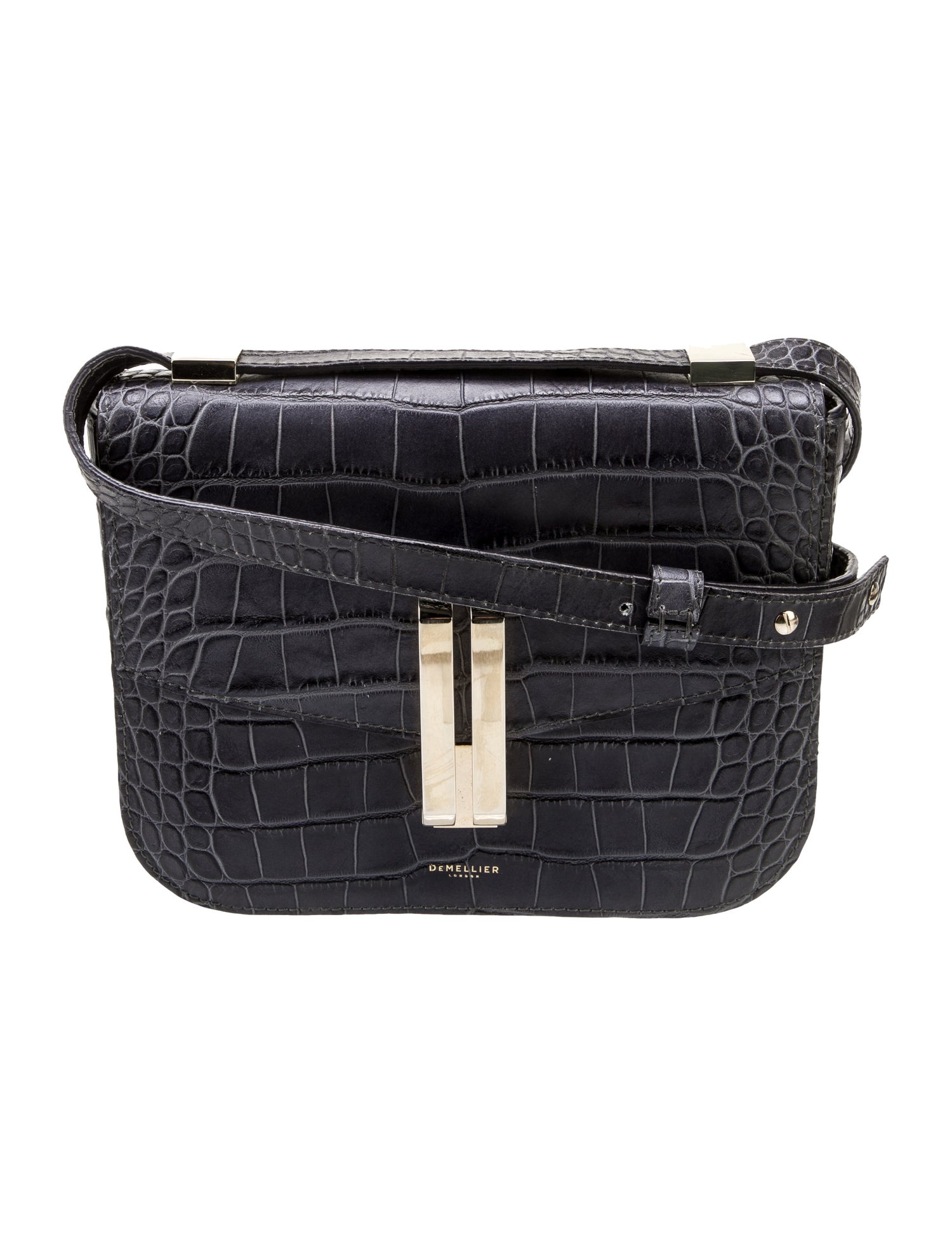 DeMellier Crocodile Crossbody Bag Blue Crossbody Bags, Handbags