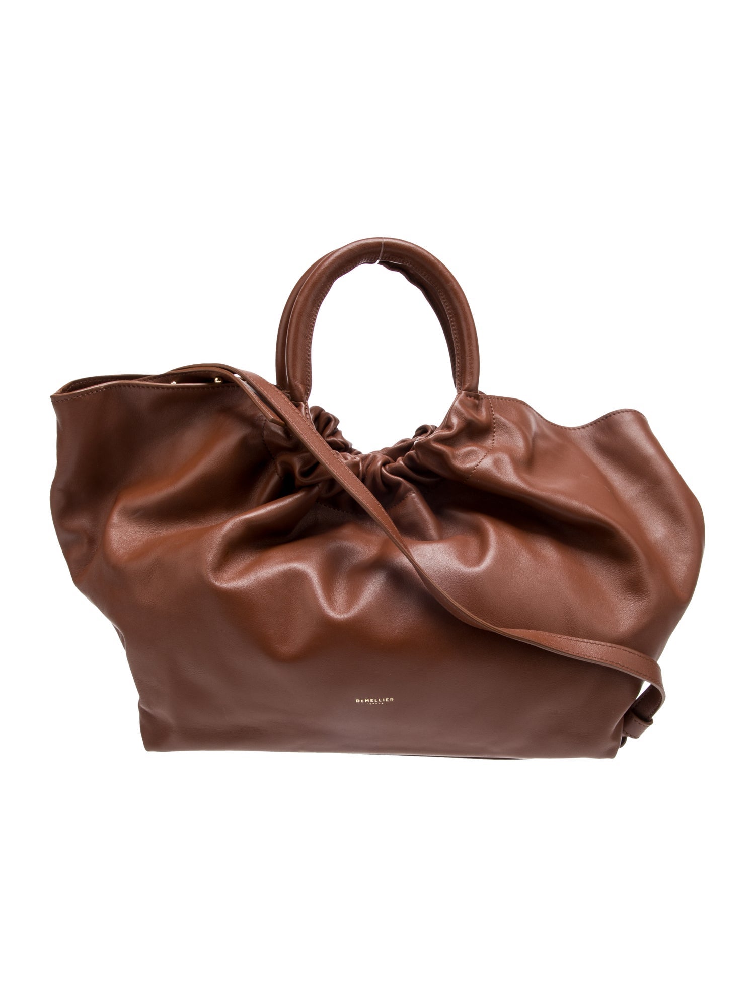 DeMellier Leather Shoulder Bag - Brown Handle Bags, Handbags
