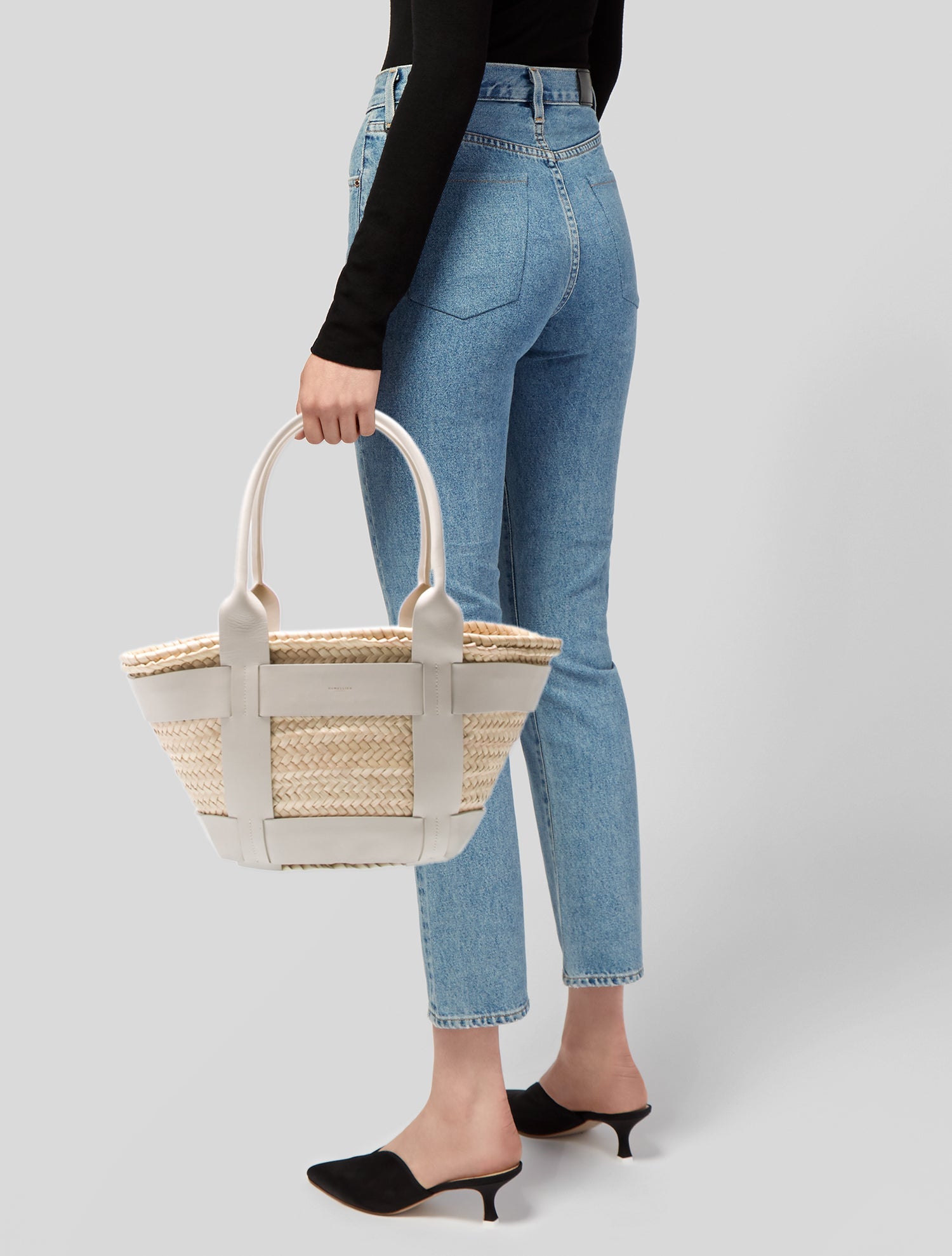 DeMellier Raffia Top Handle Bag