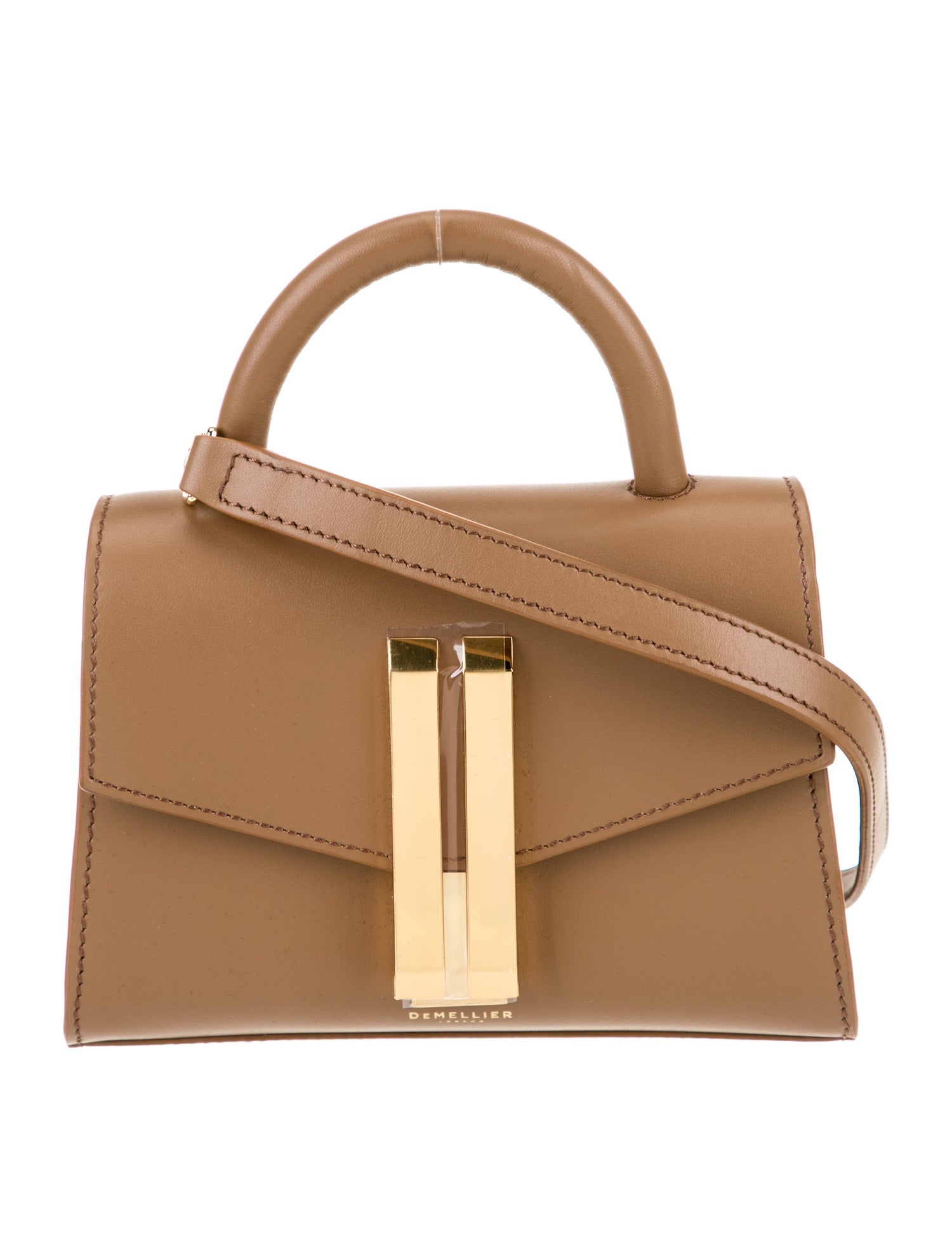 DeMellier Leather Top Handle Bag - Brown Handle Bags, Handbags