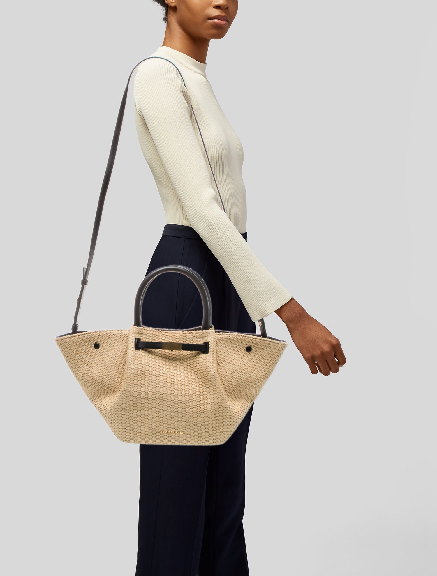 DeMellier Straw Bucket Bag