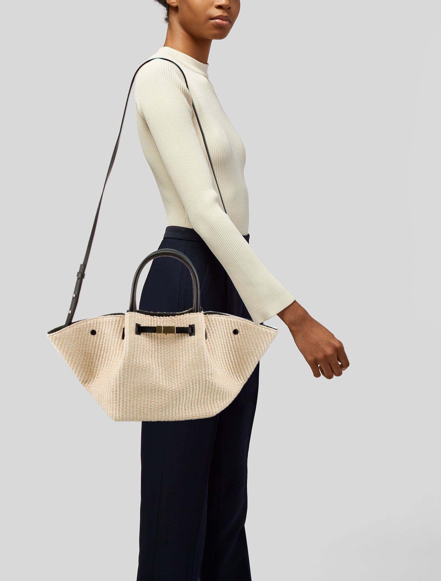 DeMellier Raffia Top Handle Bag