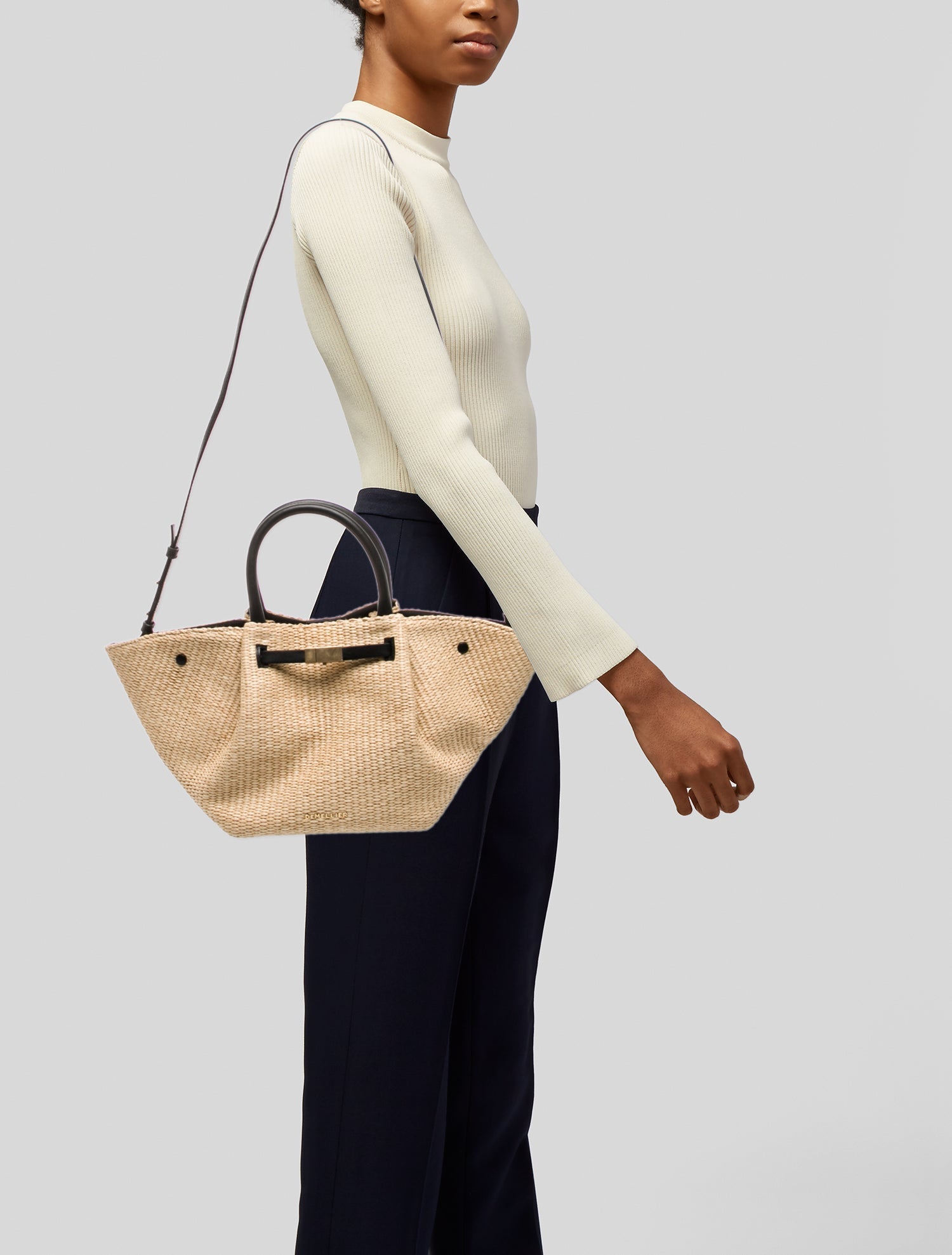 DeMellier Raffia Top Handle Bag