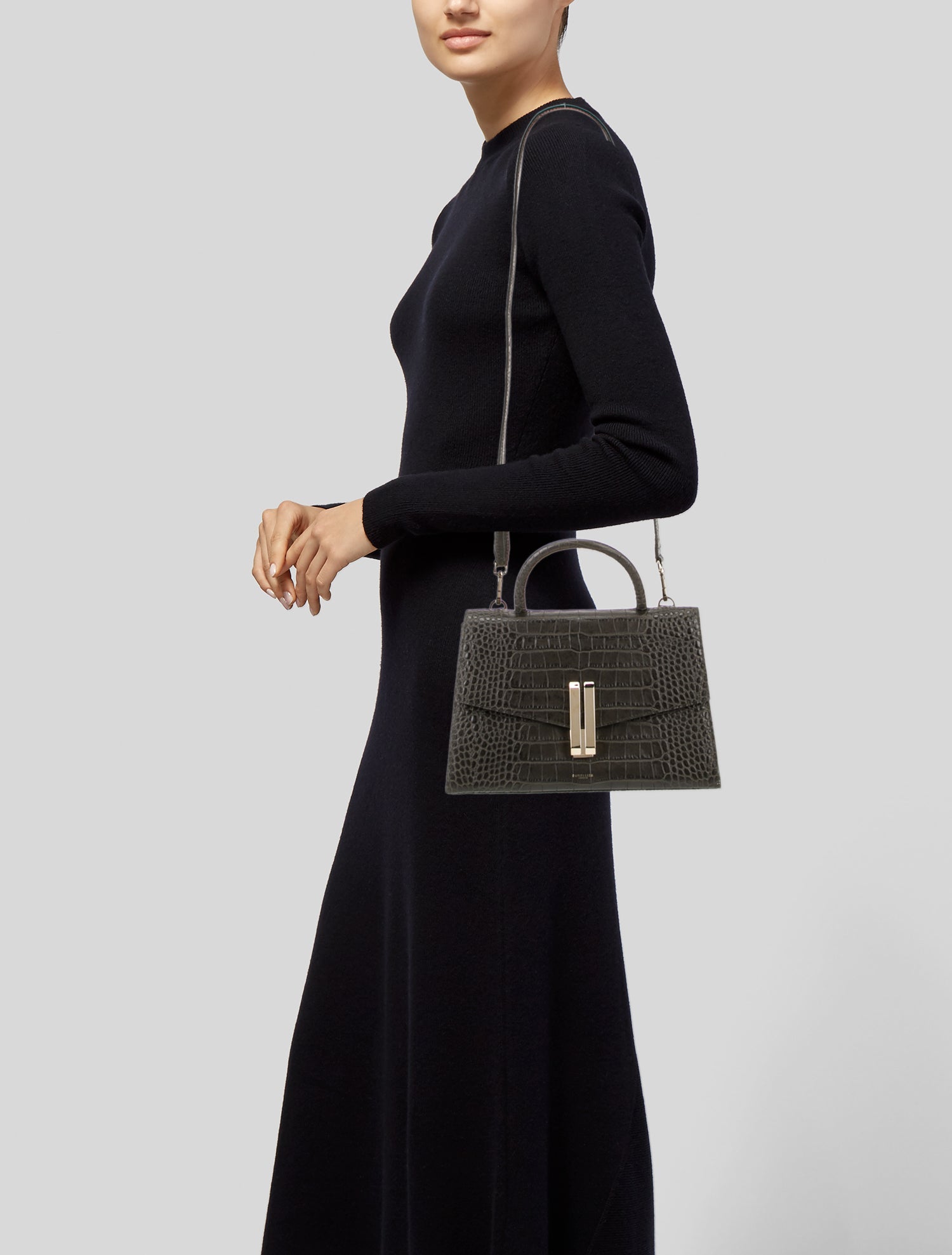 DeMellier Embossed Leather Top Handle Bag