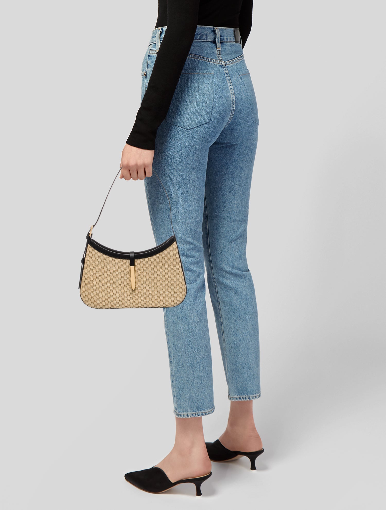 DeMellier Raffia Shoulder Bag