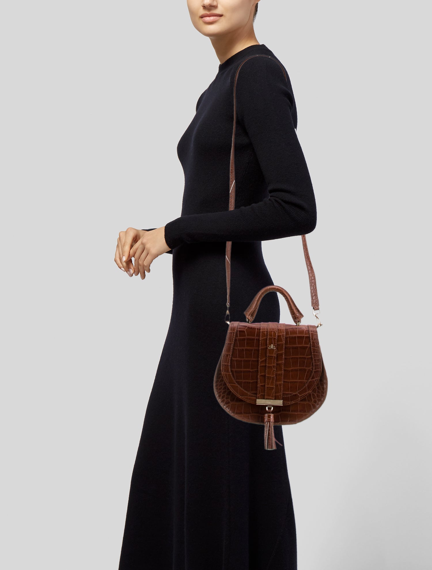 DeMellier Embossed Leather Crossbody Bag