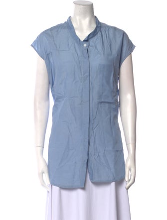 Demoo Parkchoonmoo V-Neck Short Sleeve Button-Up Top