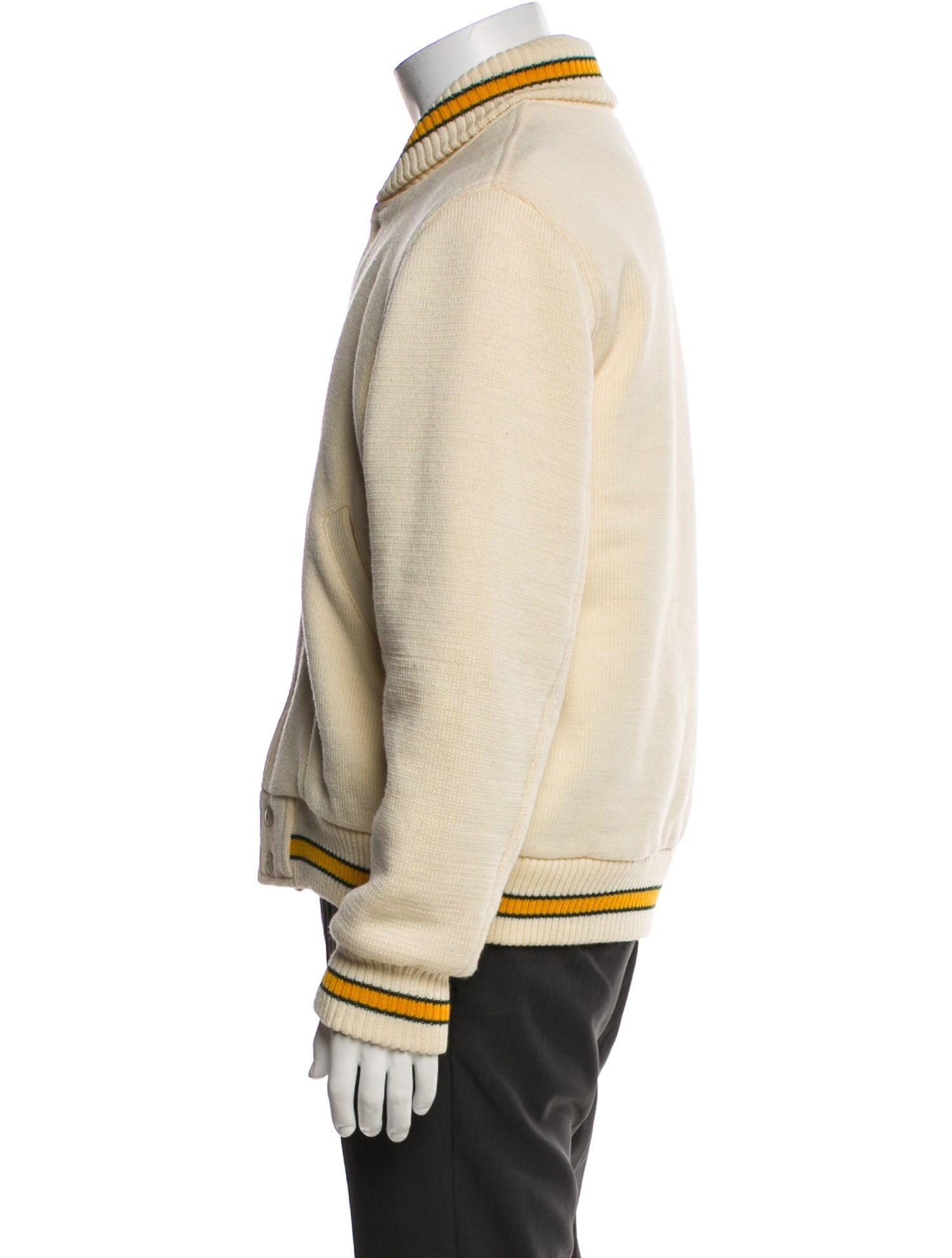 Dehen 1920 Wool Striped Bomber Jacket