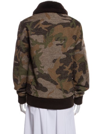 Dehen 1920 Wool Printed Faux Fur Jacket