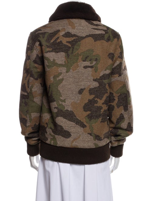 Dehen 1920 Wool Printed Faux Fur Jacket