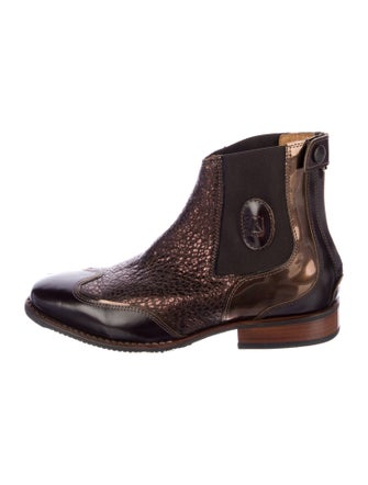 DeNiro Boot Co. Leather Colorblock Pattern Chelsea Boots
