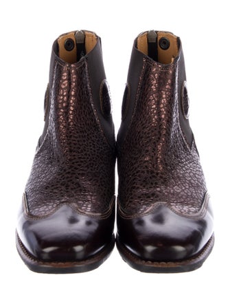 DeNiro Boot Co. Leather Colorblock Pattern Chelsea Boots
