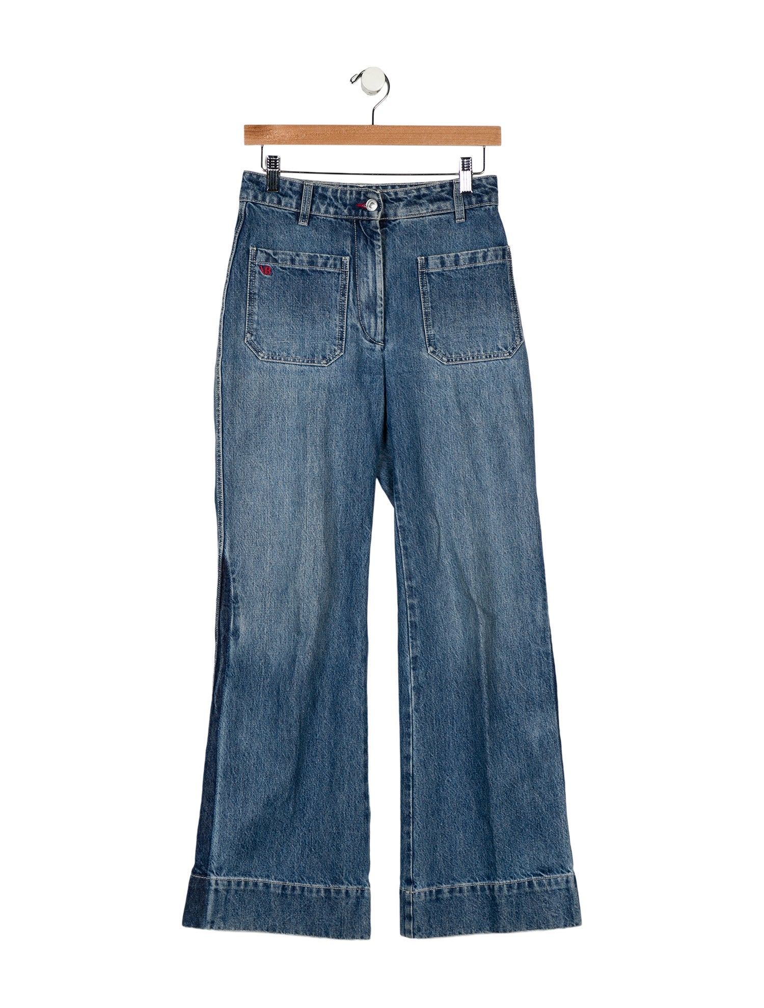 Victoria Beckham Denim Mid-Rise Wide Leg Jeans