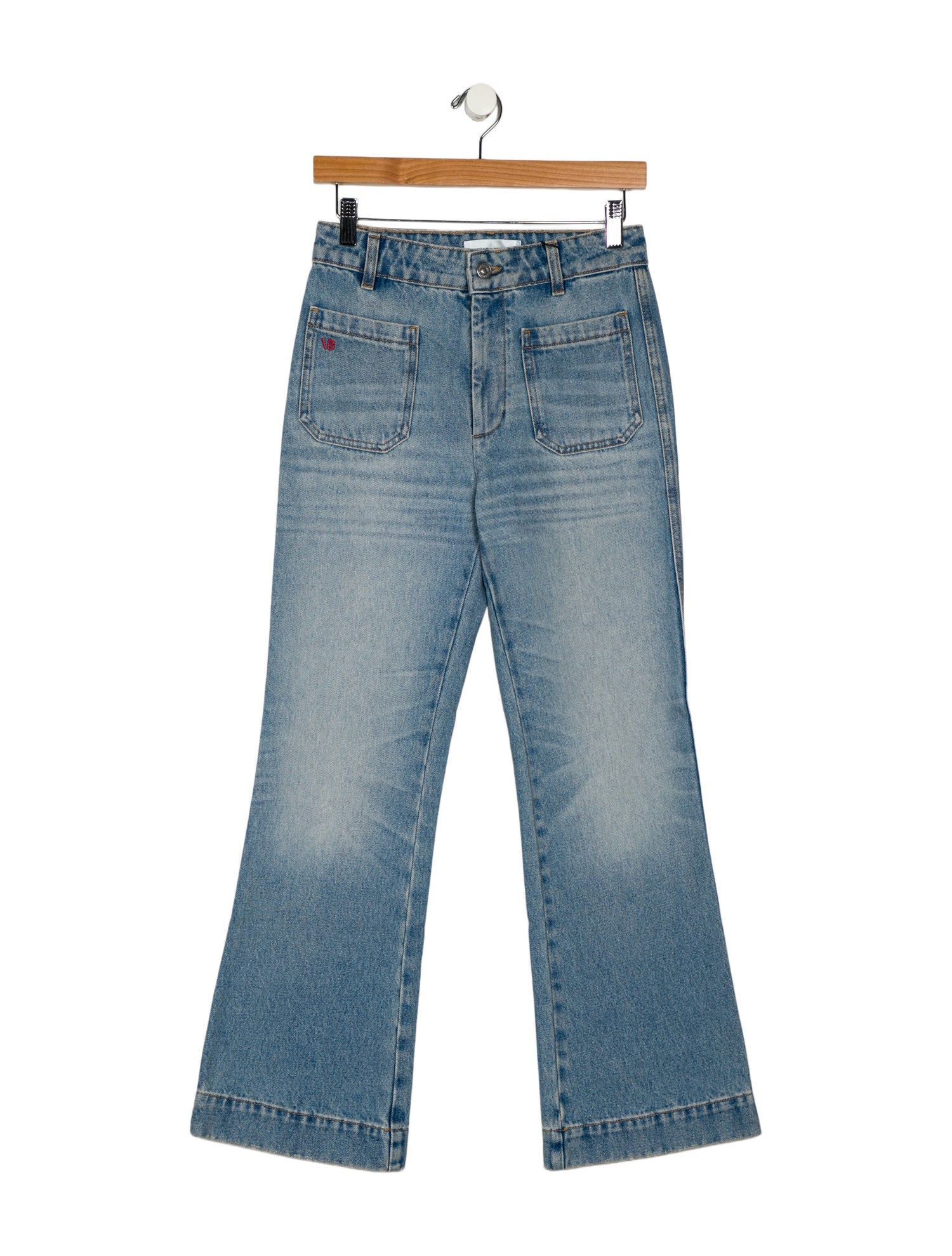 Victoria Beckham Denim Mid-Rise Wide Leg Jeans w/ Tags