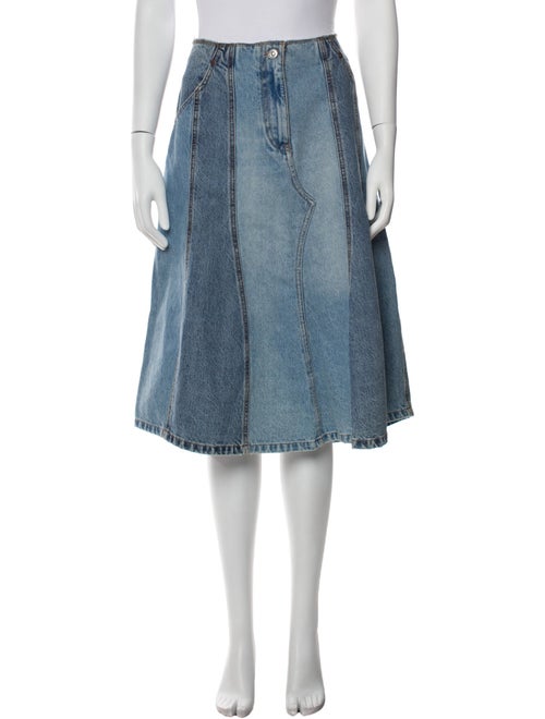 Victoria Beckham Denim Silk Knee-Length Skirt