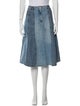 Victoria Beckham Denim Silk Knee-Length Skirt