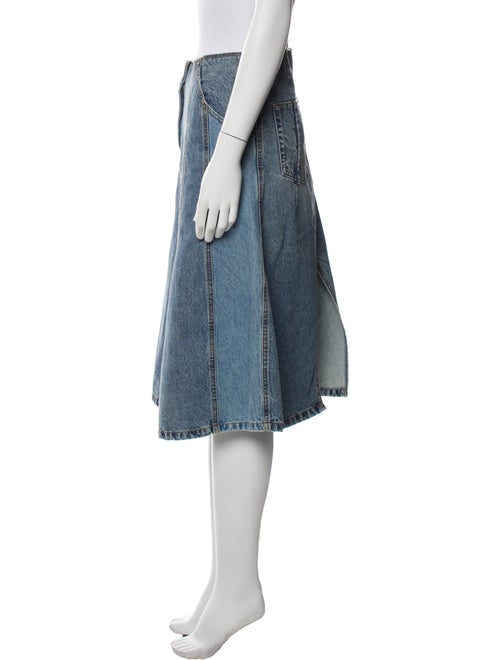 Victoria Beckham Denim Silk Knee-Length Skirt