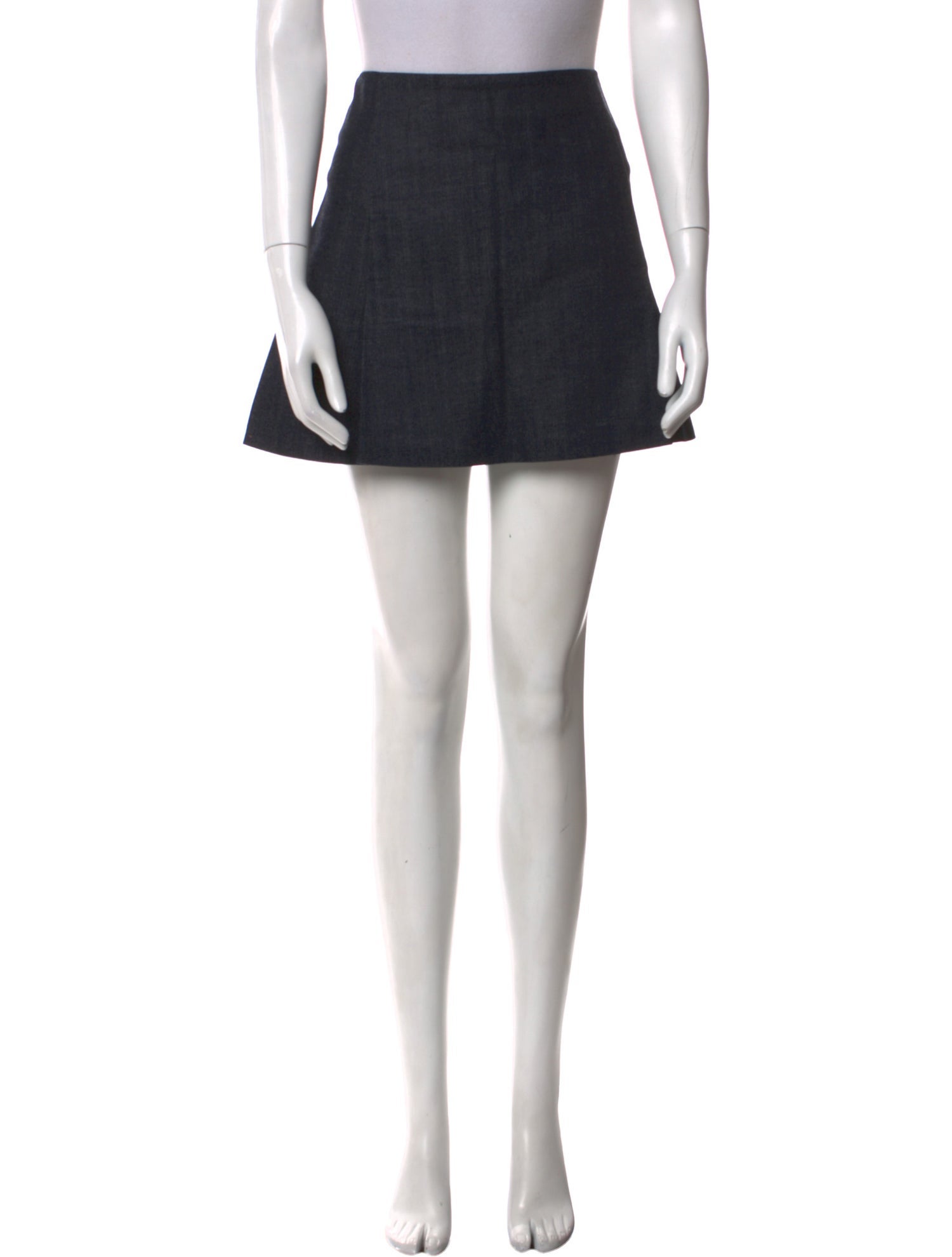 Victoria Beckham Denim Eyelet Trim Mini Skirt