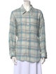 Denimist Plaid Print Long Sleeve Button-Up Top