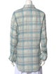 Denimist Plaid Print Long Sleeve Button-Up Top