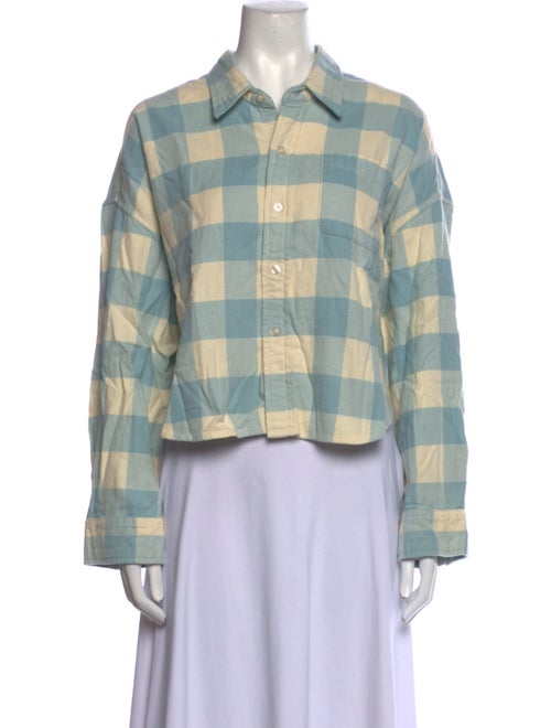 Denimist Plaid Print Long Sleeve Button-Up Top