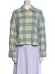 Denimist Plaid Print Long Sleeve Button-Up Top
