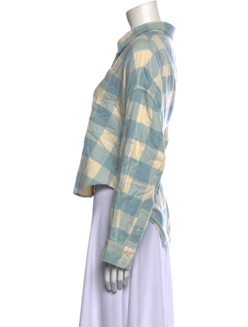 Denimist Plaid Print Long Sleeve Button-Up Top