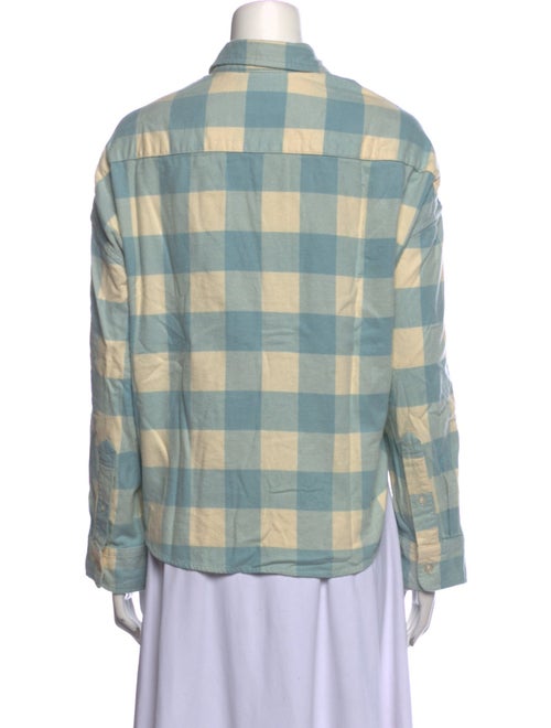 Denimist Plaid Print Long Sleeve Button-Up Top