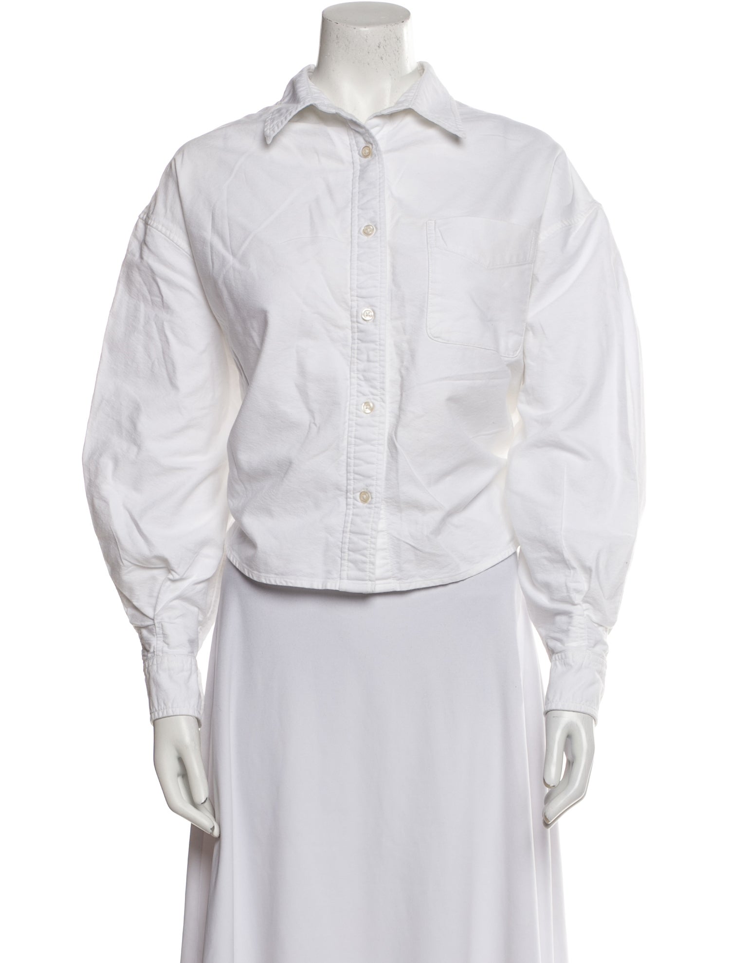 Denimist Long Sleeve Button-Up Top