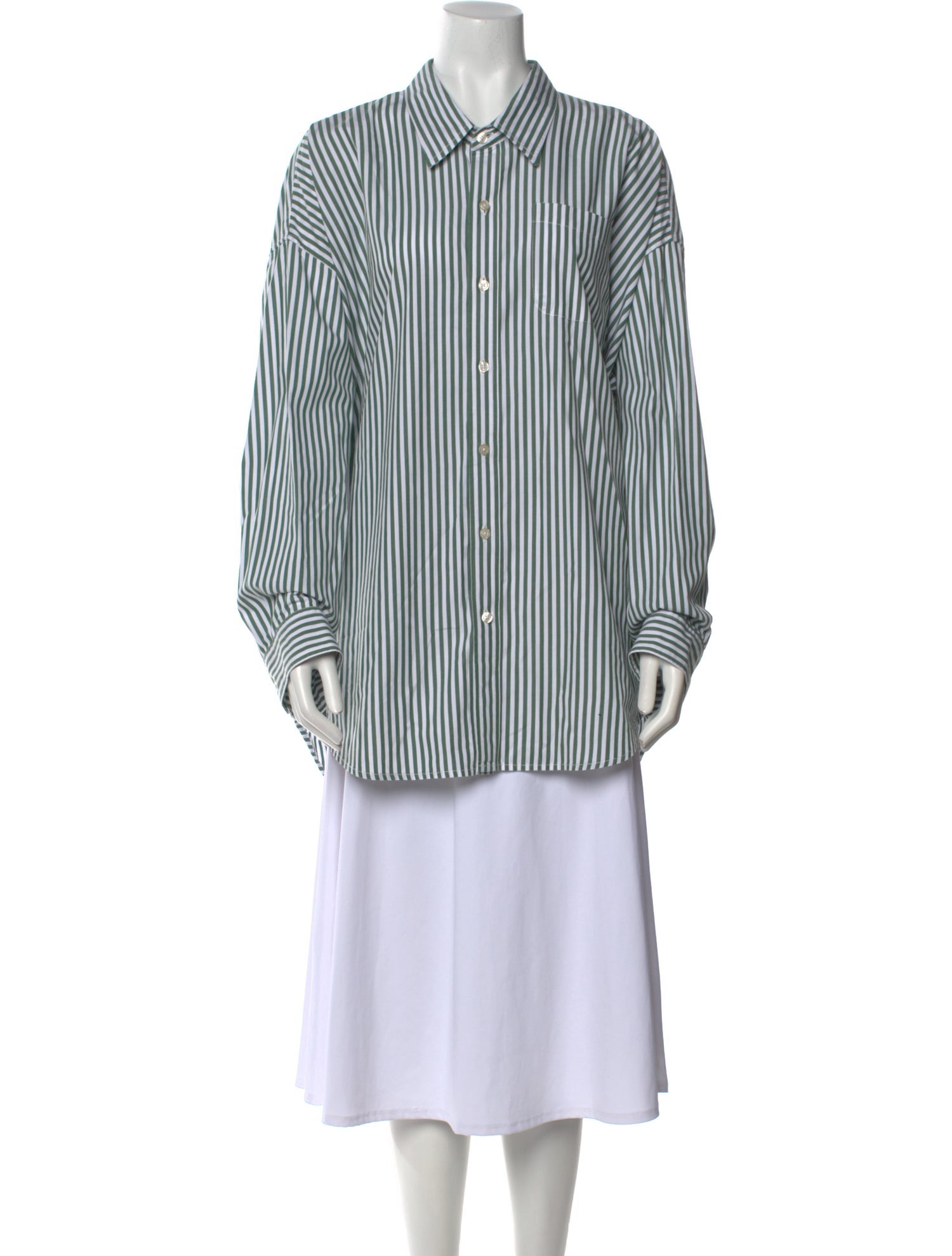 Denimist Striped Long Sleeve Button-Up Top