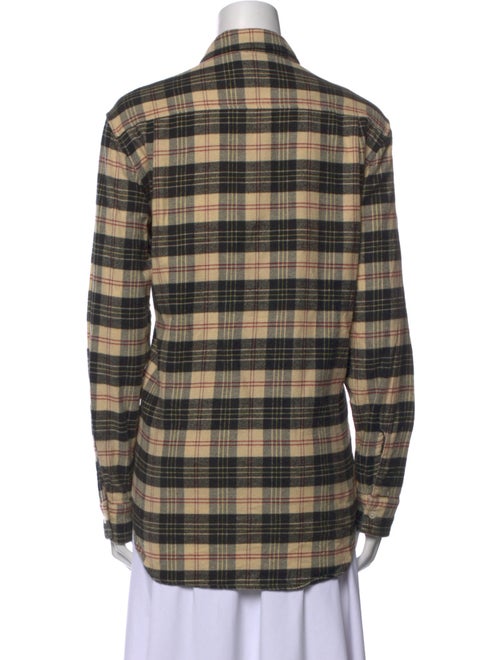 Denimist Plaid Print Long Sleeve Button-Up Top