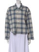 Denimist Plaid Print Long Sleeve Button-Up Top