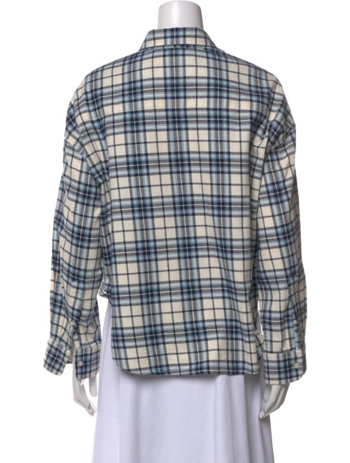 Denimist Plaid Print Long Sleeve Button-Up Top