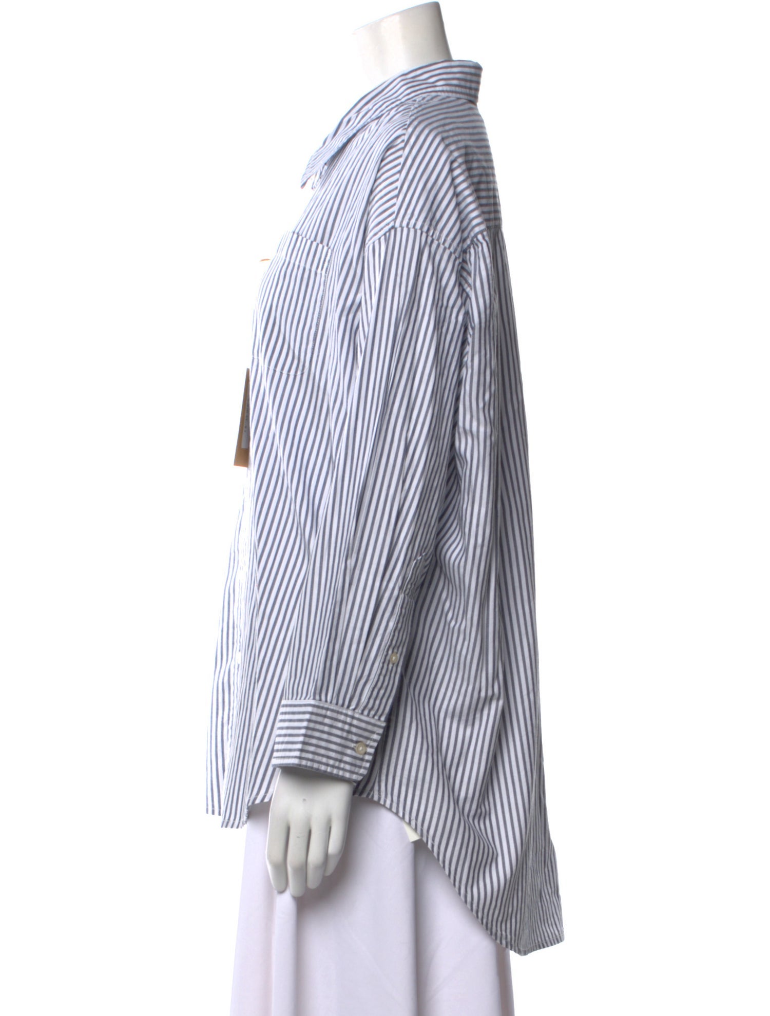 Denimist Striped Long Sleeve Button-Up Top w/ Tags