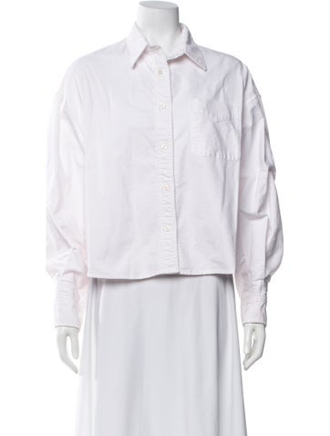 Pre-owned Denimist Long Sleeve Button-up Top In White