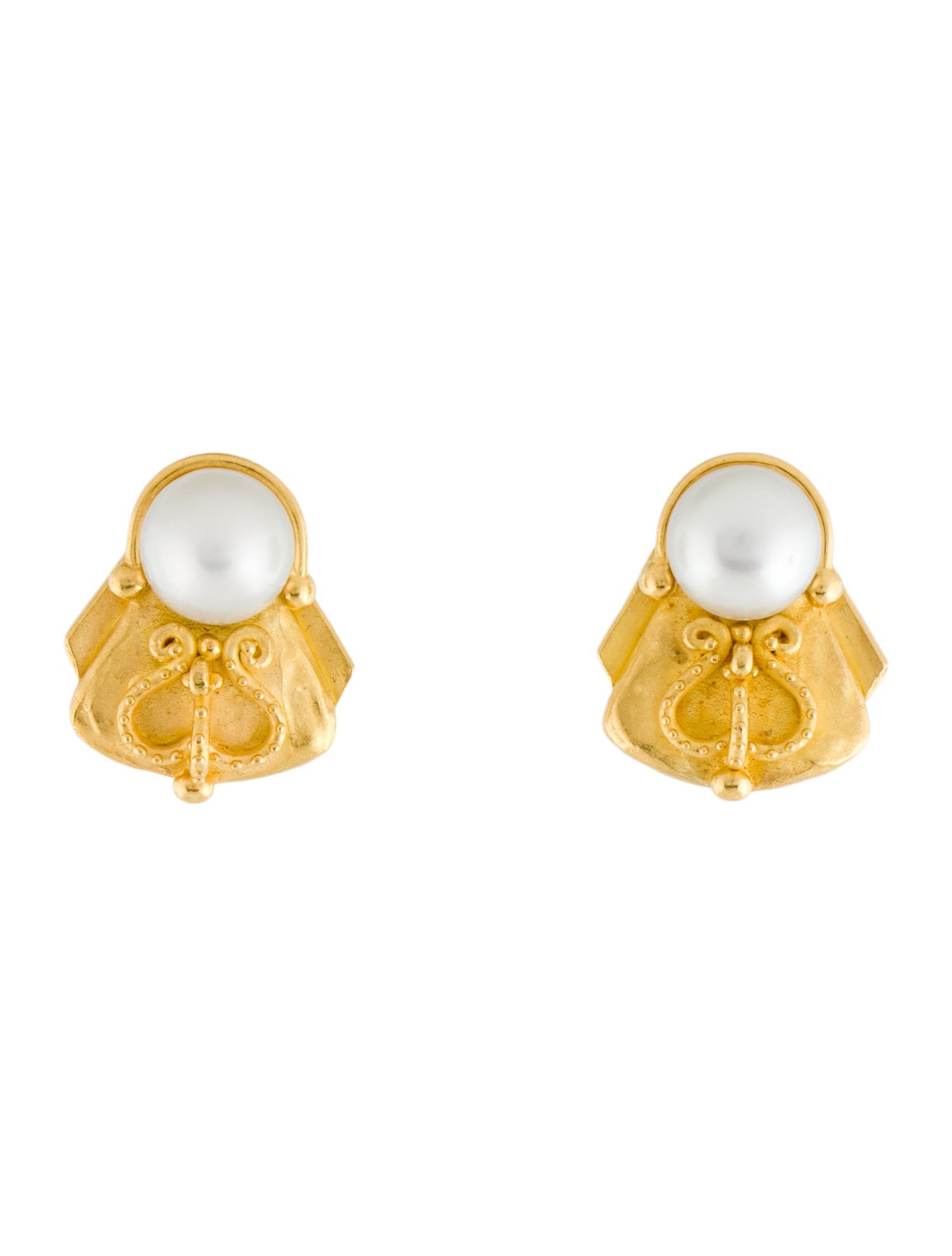 Denise Roberge 22K Pearl Clip-On Earrings