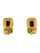 Denise Roberge 22K Citrine, Tourmaline & Diopside Clip-On Earrings