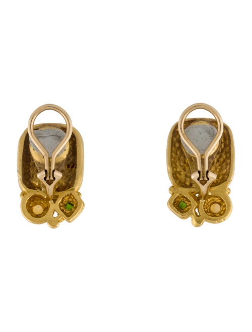 Denise Roberge 22K Citrine, Tourmaline & Diopside Clip-On Earrings