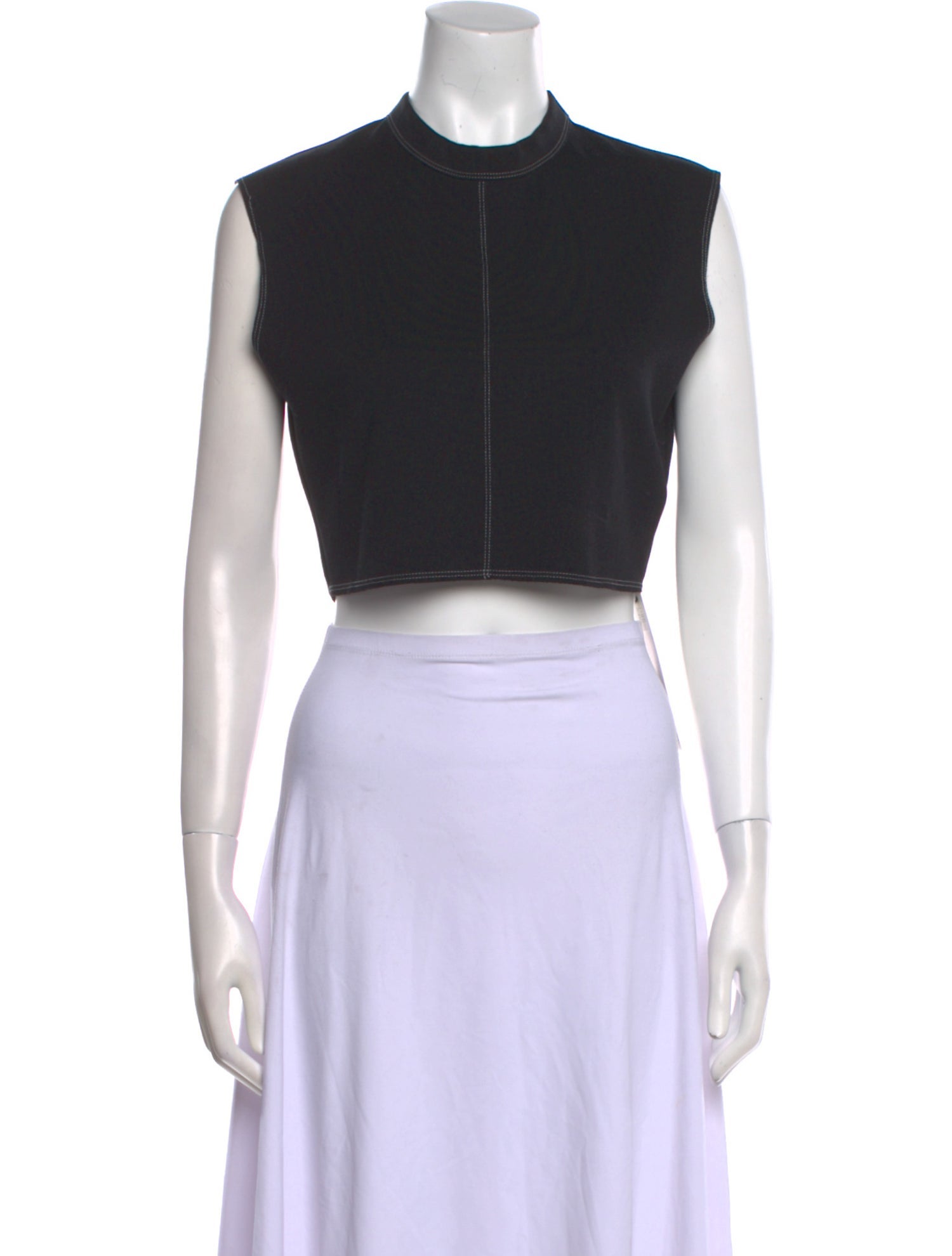 Drae Mock Neck Sleeveless Crop Top