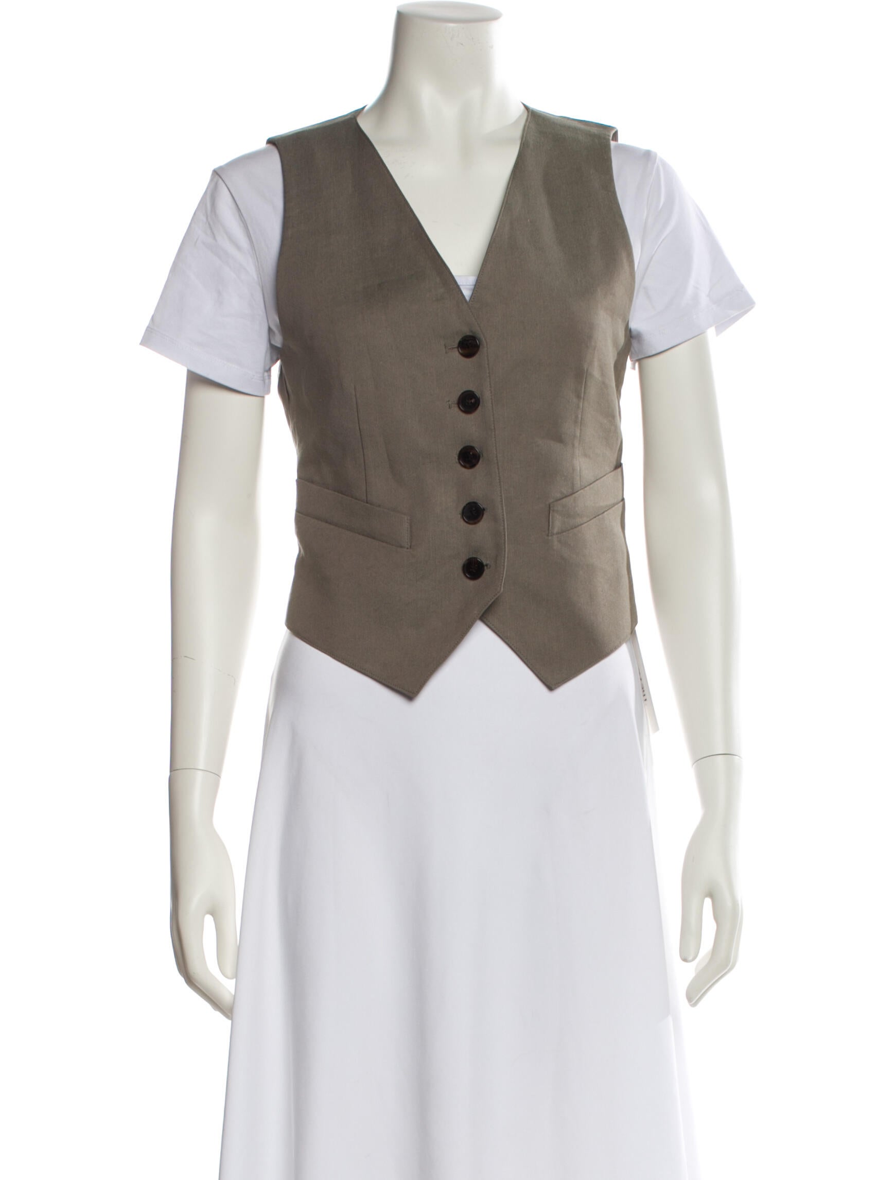 Drae Linen V-Neck Crop Top