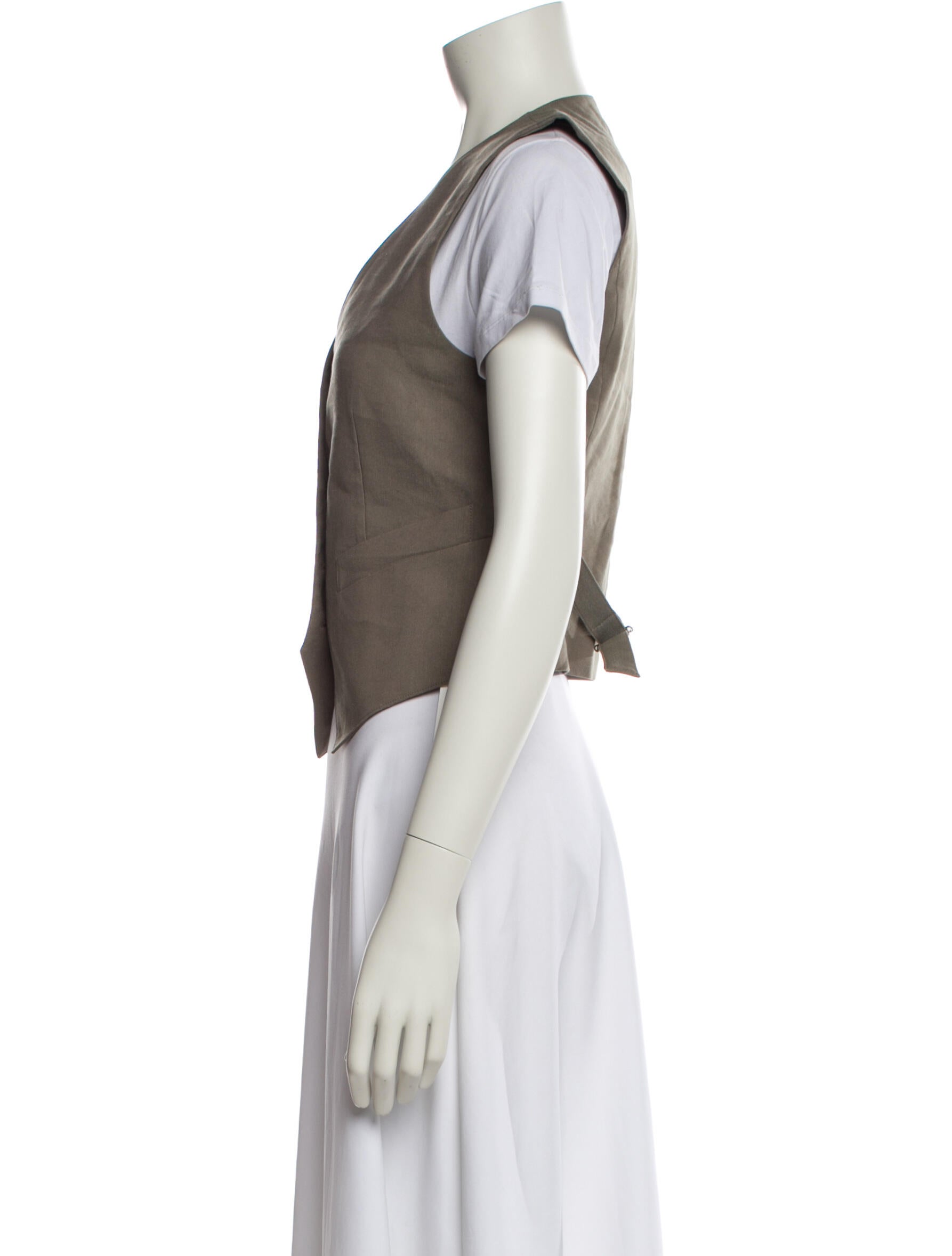 Drae Linen V-Neck Crop Top