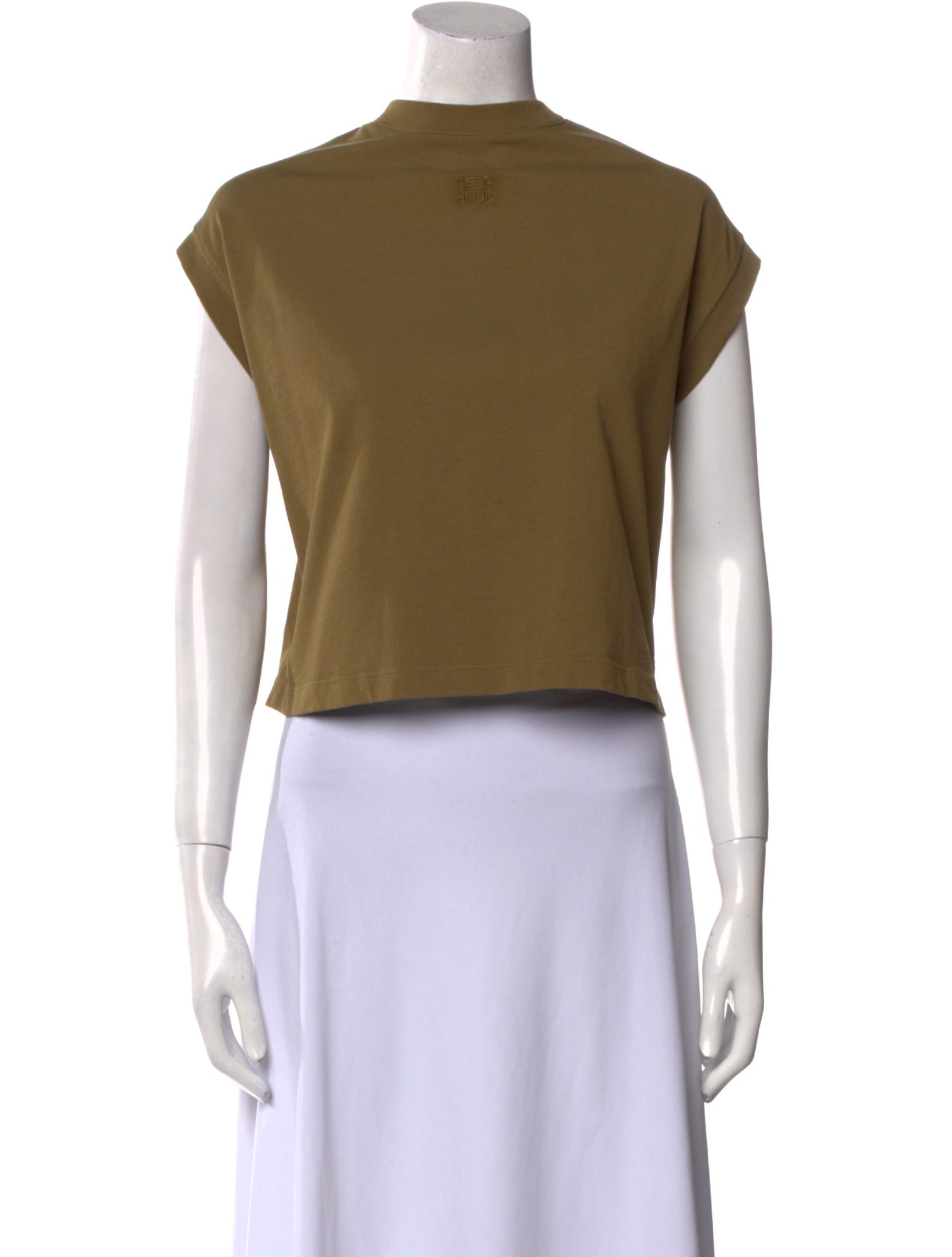 Dé Rococo Mock Neck Short Sleeve Crop Top