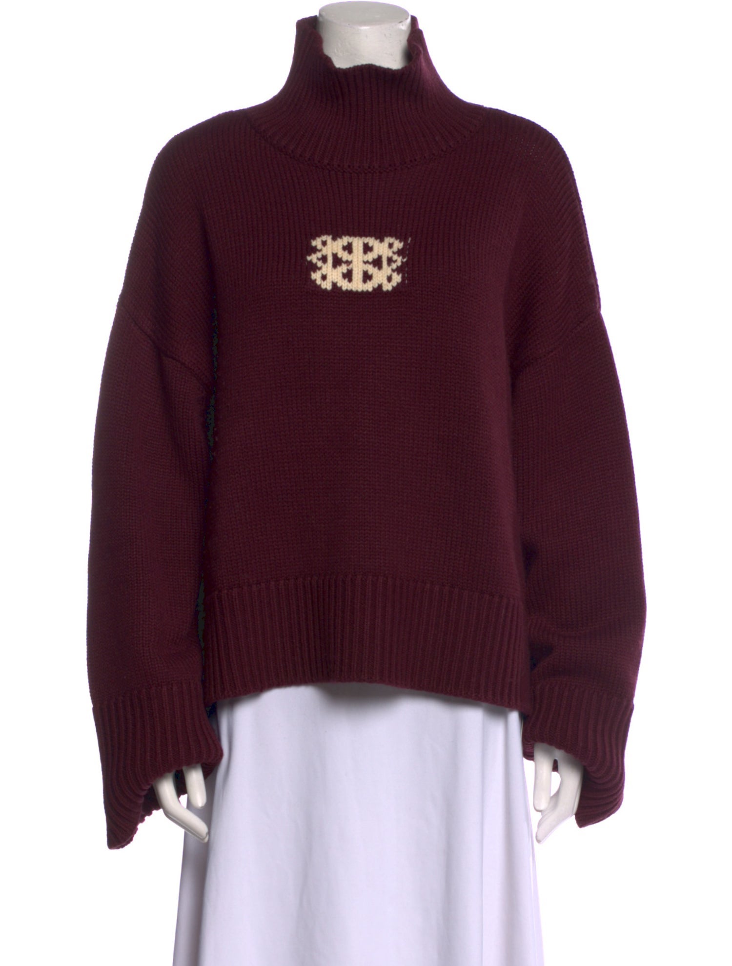 Dé Rococo Graphic Print Mock Neck Sweater