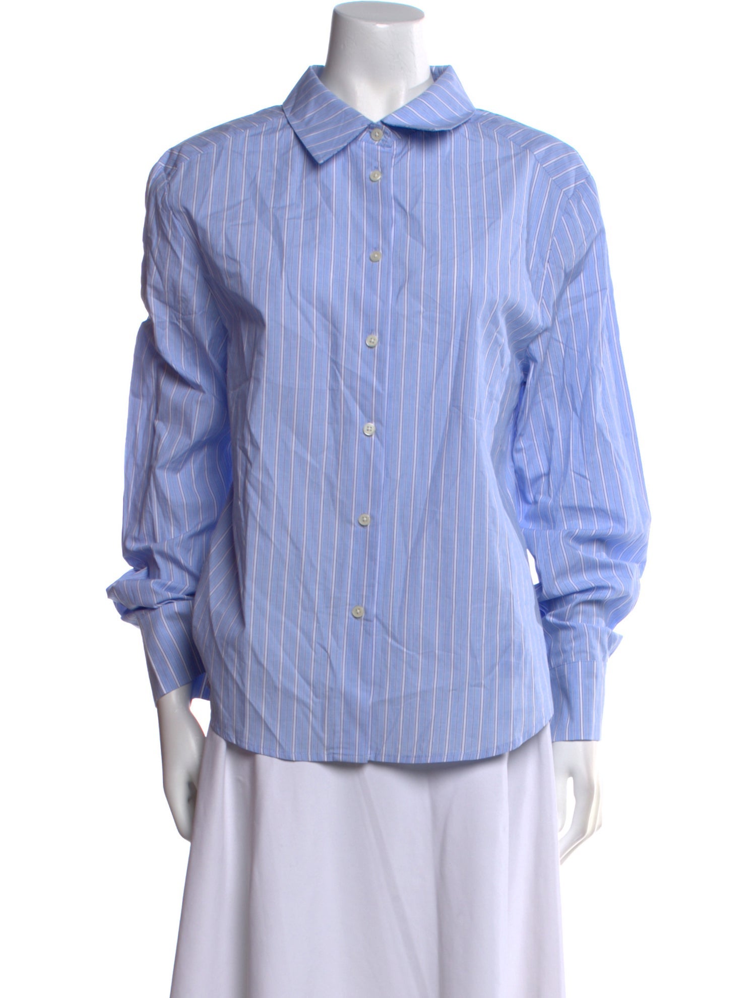 Dé Rococo Striped Long Sleeve Button-Up Top